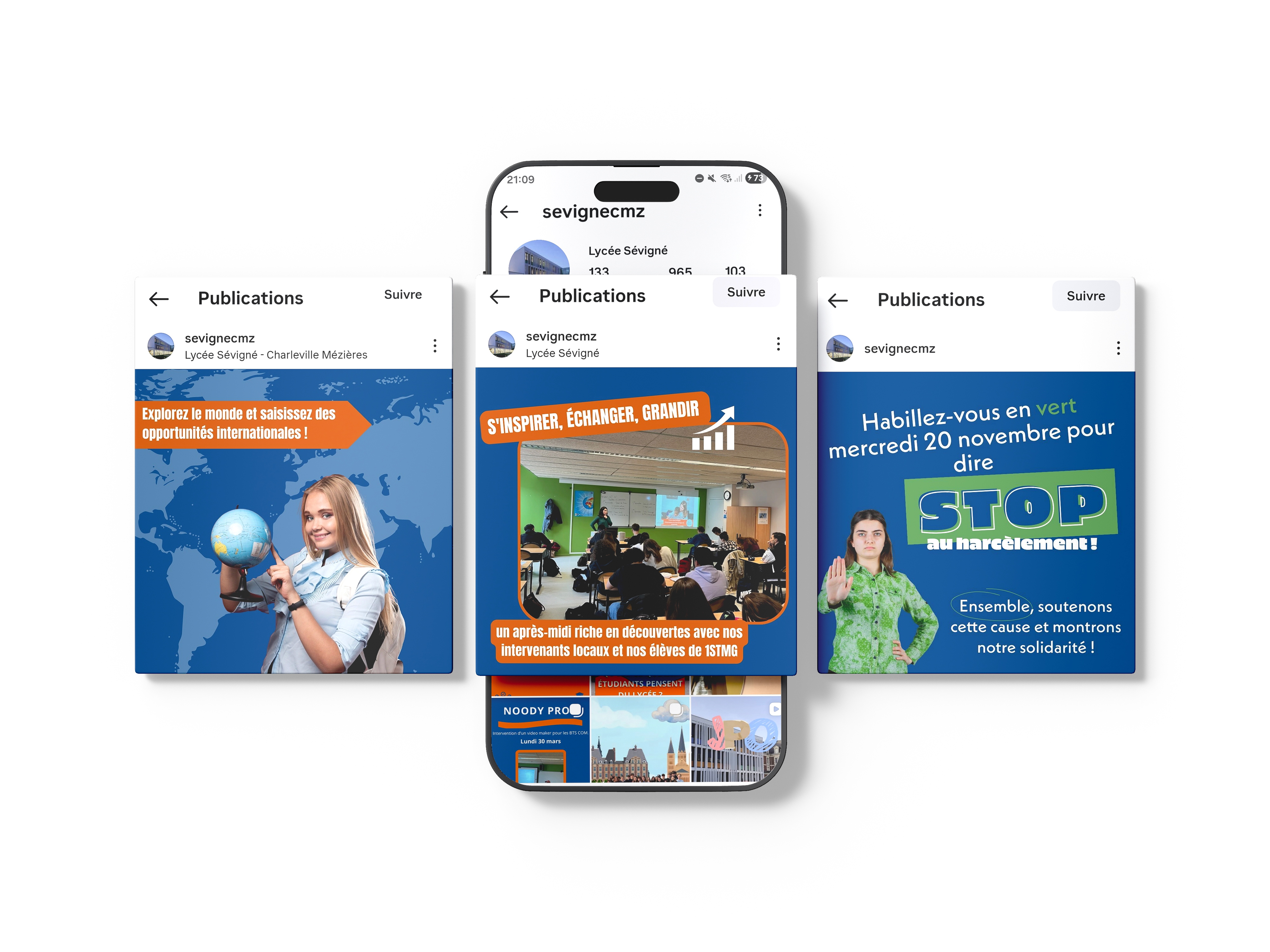 Posts réseaux sociaux Lycée Sévigné